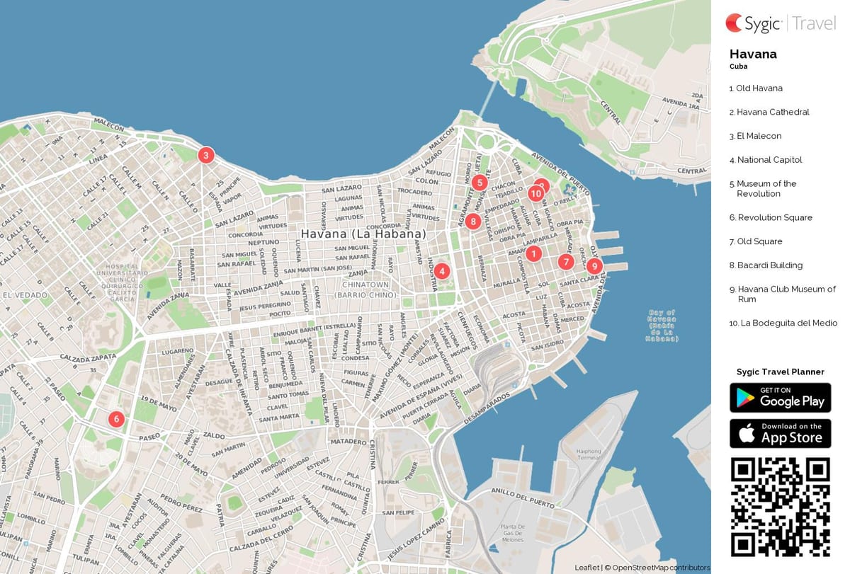 plan des rues de la Havane touristique