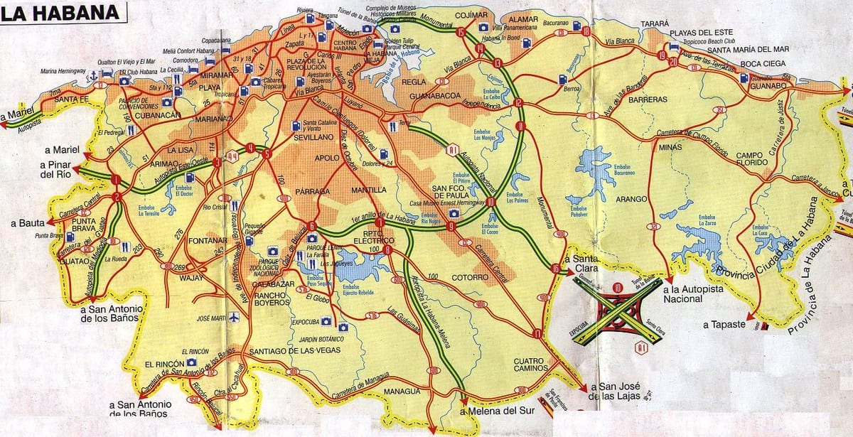 De la havane à Cuba sur une carte