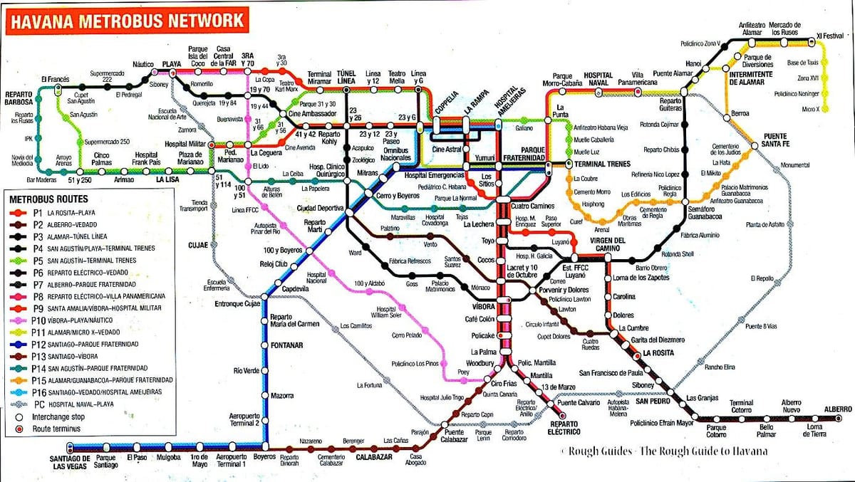 carte de la Havane bus