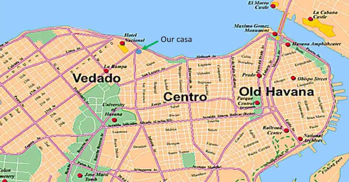 carte des quartiers de la Havane