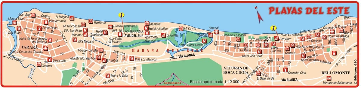 la carte de playa del este Cuba